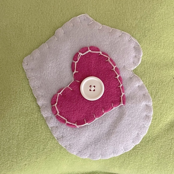 Hand Crafted Holiday Accent Pillows Fringed Fleece Covered with a Mitten Patch - Picture 5 of 5